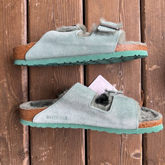 NWT Birkenstock Arizona Genuine Shearling Lined Slide Sandal in Women's 42/US11 - Picture 7 of 12